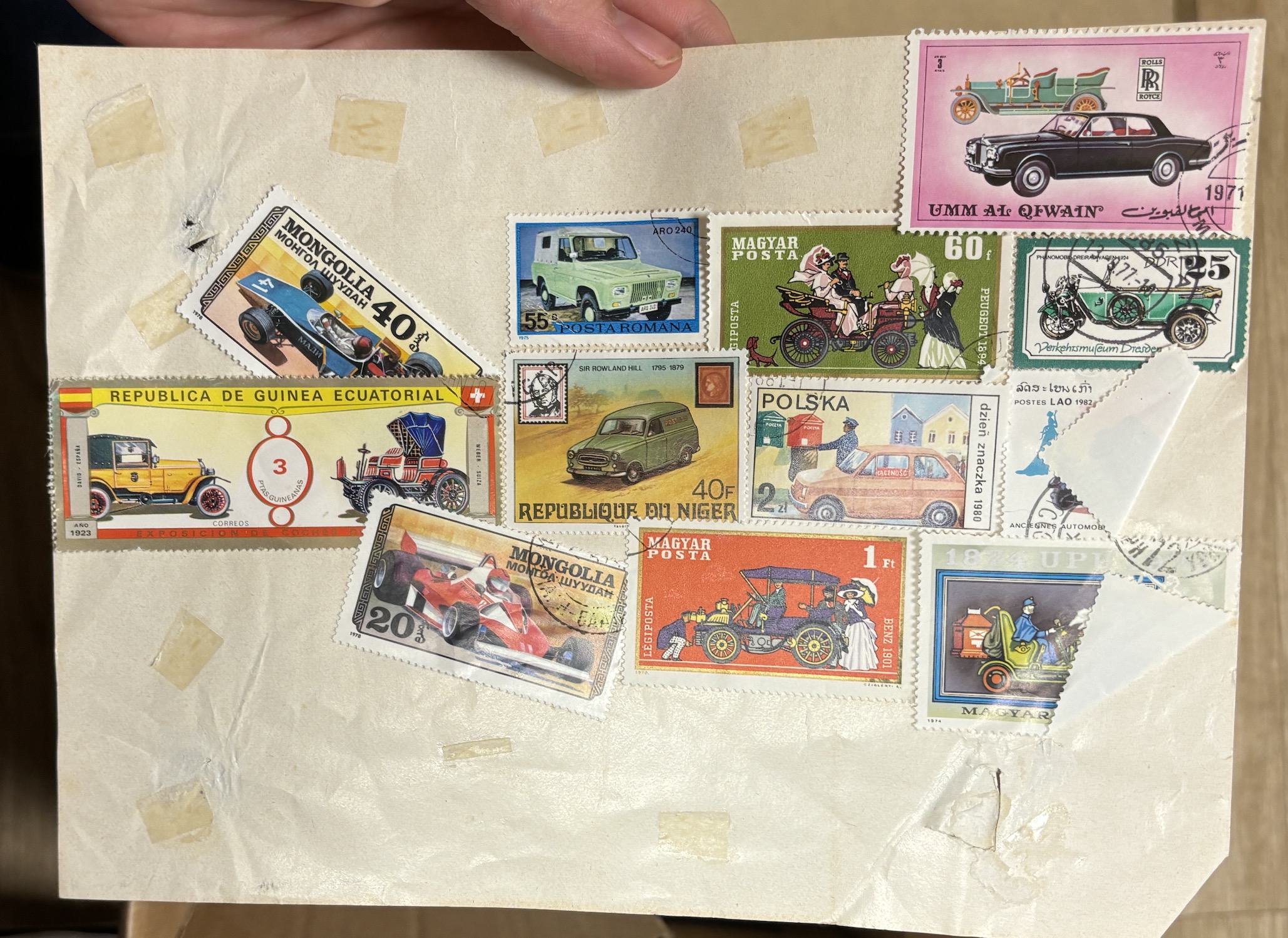 A collection of stamps arranged in albums including Great Britain, Ceylon and Nigeria